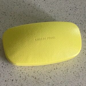 Emilio Pucci Yellow Glasses Case with Textured Finish